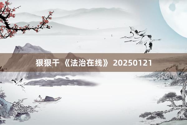 狠狠干 《法治在线》 20250121