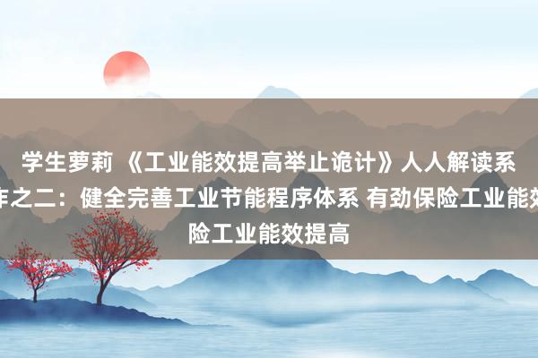 学生萝莉 《工业能效提高举止诡计》人人解读系列著作之二：健全完善工业节能程序体系 有劲保险工业能效提高