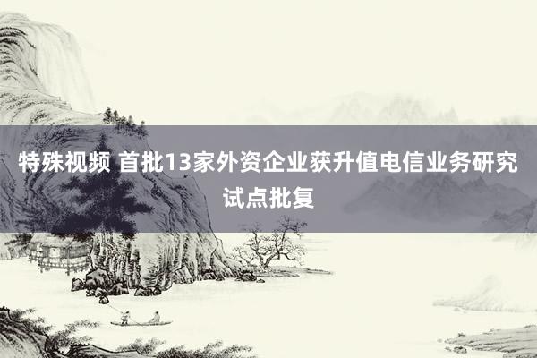 特殊视频 首批13家外资企业获升值电信业务研究试点批复