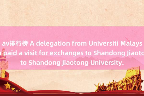 av排行榜 A delegation from Universiti Malaysia Terengganu paid a visit for exchanges to Shandong Jiaotong University.